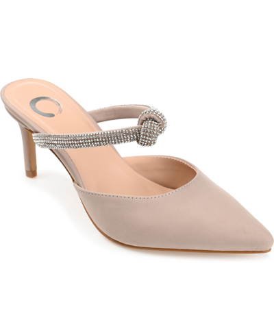 Journee Collection Women's Lunna Rhinestone Knot Dress Pumps In Blush