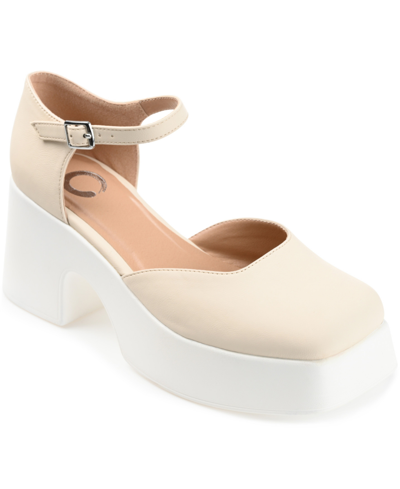 Journee Collection Women's Lizza Platform Heels Women's Shoes In Bone