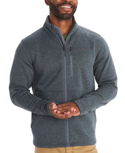 Marmot Men's Drop Line Full Zip Sweater Fleece Jacket In Steel Onyx