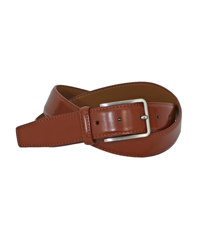 Duchamp London Men's Leather Non-reversible Dress Belt In Cognac