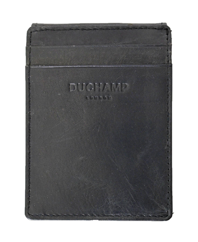 Duchamp London Men's Front Pocket With Magnetic Money Clip Wallet In Charcoal