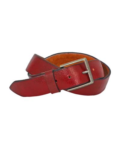 Duchamp London Men's Leather Non-reversible Dress Casual Belt In Red