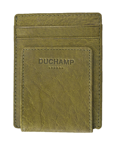 Duchamp London Men's Front Pocket With Magnetic Money Clip Wallet In Olive