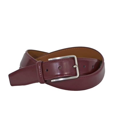 Duchamp London Men's Leather Non-reversible Dress Belt In Wine