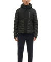 Noize Dawson Mixed Media Hooded Puffer Jacket In Black