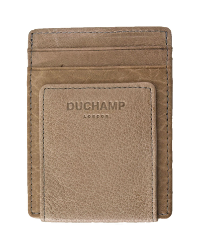 Duchamp London Men's Front Pocket With Magnetic Money Clip Wallet In Taupe