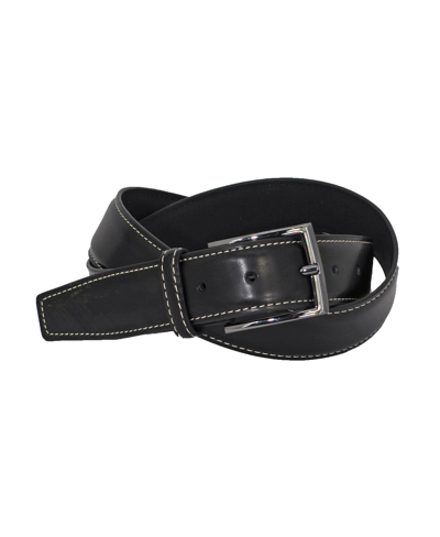 Duchamp London Men's Split Leather Non-reversible Dress Casual Belt In Black