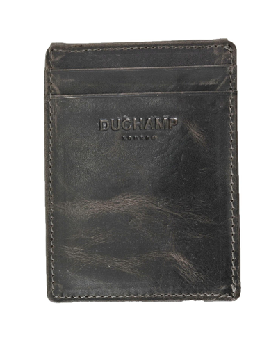 Duchamp London Men's Front Pocket With Magnetic Money Clip Wallet In Charcoal