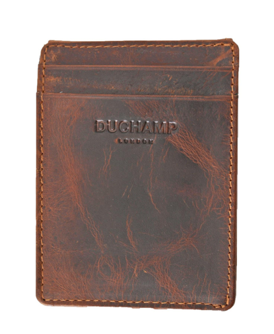 Duchamp London Men's Front Pocket With Magnetic Money Clip Wallet In Cognac