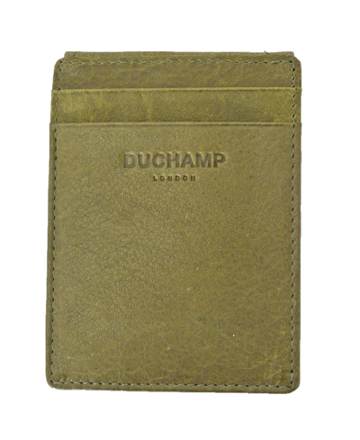 Duchamp London Men's Front Pocket With Magnetic Money Clip Wallet In Olive