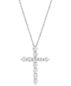 Grown With Love Lab Grown Diamond Cross Pendant Necklace (1 Ct. T.w.) In 14k White Or Yellow Gold, 16" + 2" Extender In White Gold