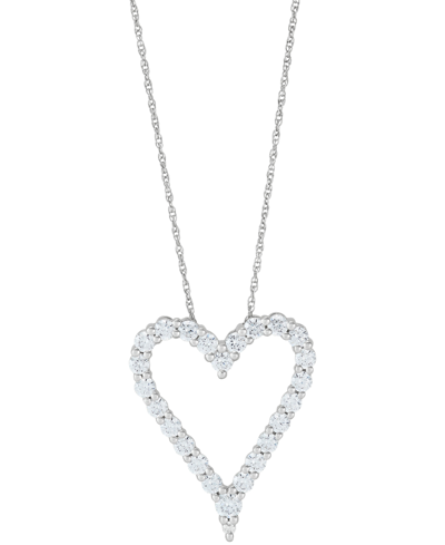 Grown With Love Lab Grown Diamond Heart Pendant Necklace (2 Ct. T.w.) In 14k White Gold, 16" + 2" Extender