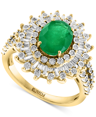 Effy Collection Effy Ruby (1-7/8 Ct. T.w.) & Diamond (1/4 Ct. T.w.) Halo Statement Ring In 14k White Gold (also In S In Emerald