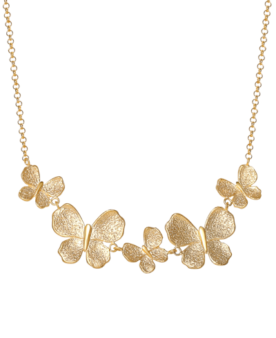 Giani Bernini Butterfly Statement Necklace In 18k Gold-plated Sterling Silver, 18" + 2" Extender, Created For Macy In Gold Over Silver