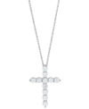 Grown With Love Lab Grown Diamond Cross Pendant Necklace (1 Ct. T.w.) In 14k White Or Yellow Gold, 16" + 2" Extender In White Gold