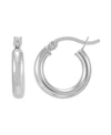 Giani Bernini Polished Tube Hoop Earrings, 15mm, Created For Macy's In Sterling Silver