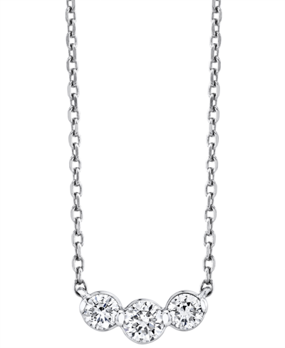 Sirena Diamond Three Stone 18" Collar Necklace (1/2 Ct. T.w.) In 14k White Gold