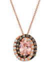Le Vian Peach Morganite (7/8 Ct. T.w.) & Diamond (1/3 Ct. T.w.) Adjustable 20" Pendant Necklace In 14k Rose In Morganite