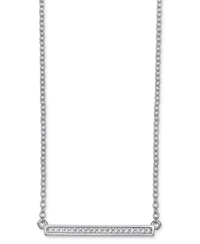 Giani Bernini Cubic Zirconia Pave 16" Bar Necklace In Sterling Silver, Created For Macy's