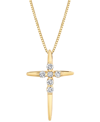 SIRENA DIAMOND CROSS 18" PENDANT NECKLACE (1/8 CT. T.W.) IN 14K WHITE OR YELLOW GOLD