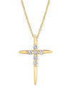 Sirena Diamond Cross 18" Pendant Necklace (1/8 Ct. T.w.) In 14k White Or Yellow Gold In Yellow Gold