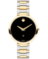MOVADO WOMEN'S MUSEUM CLASSIC SWISS AUTOMATIC SILVER-TONE STAINLESS STEEL YELLOW PVD BRACELET WATCH 32MM