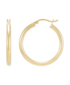 Giani Bernini Polished Tube Hoop Earrings, 30mm, Created For Macy's In Gold Over Silver