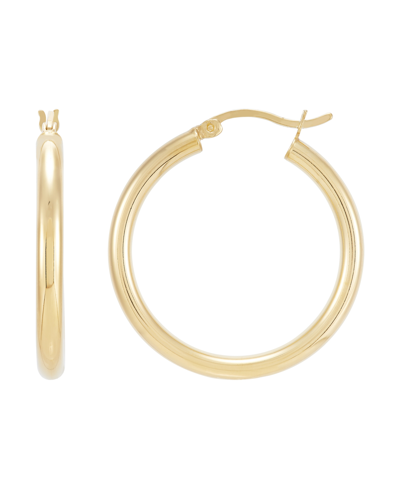 Giani Bernini Polished Tube Hoop Earrings, 30mm, Created For Macy's In Gold Over Silver