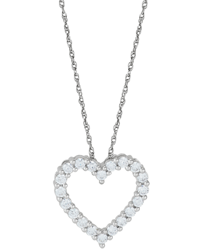 Grown With Love Lab Grown Diamond Heart Pendant Necklace (1 Ct. T.w.) In 14k White Gold, 16" + 2" Extender