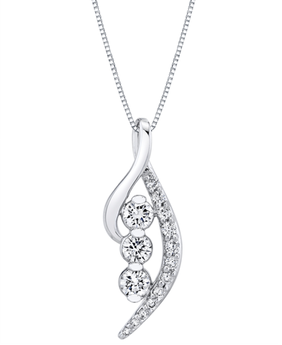 Sirena Diamond Swirl 18" Pendant Necklace (5/8 Ct. T.w.) In 14k White Gold