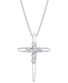 SIRENA DIAMOND CROSS 18" PENDANT NECKLACE (1/8 CT. T.W.) IN 14K WHITE OR YELLOW GOLD