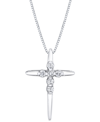 Sirena Diamond Cross 18" Pendant Necklace (1/8 Ct. T.w.) In 14k White Or Yellow Gold In White Gold