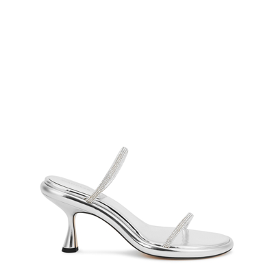 Wandler 90mm Crystal-embellished Slip-on Mules In Silver