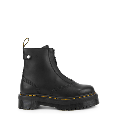 Dr. Martens Nappa Leder Jetta Plateau Stiefel Schuhe In Black