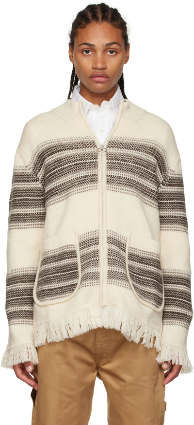 Junya Watanabe Off-white Comme Des Garçons Edition Striped Sweater In 2 Natural