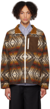 Junya Watanabe Brown Pendleton Edition Jacket In 1 Brn/bg/rd X Bg