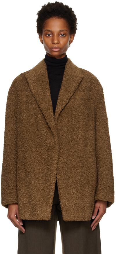 Vince Brown Faux-fur Jacket In Chestnut-240cht
