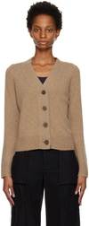 Vince Shrunken Button Cashmere Cardigan In Off White