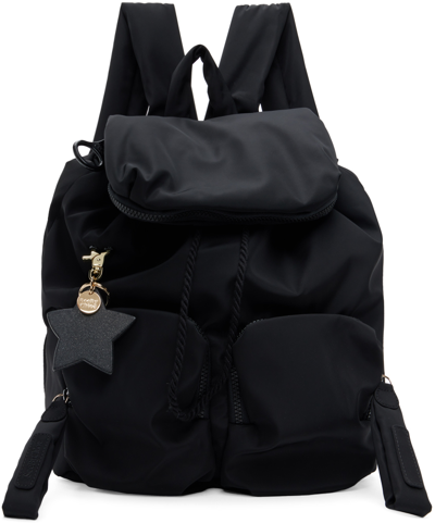 See By Chloé Black Joy Rider Backpack In 001 Black