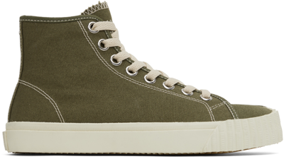 Maison Margiela Green Tabi High-top Sneakers In T7431 Burnt Olive