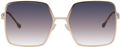 Isabel Marant Gold Square Sunglasses In 001q Gold Brown