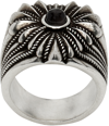 Gucci Silver Interlocking G Heart Ring In 8163 0728/black