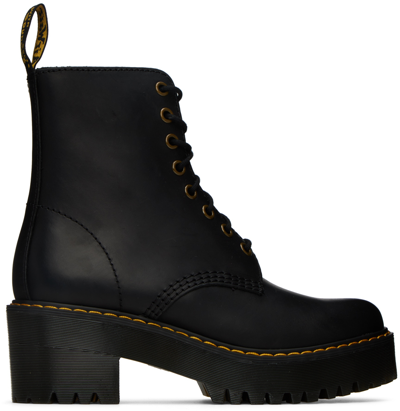 Dr. Martens' Black Shriver Hi Ankle Boots In Black Wyoming