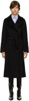 Max Mara Studio Cles Single-breasted Wool Coat In Black
