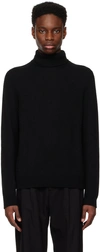 Ralph Lauren Black Ribbed Turtleneck In Classic Black