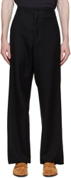 ZEGNA BLACK COMPACT TROUSERS