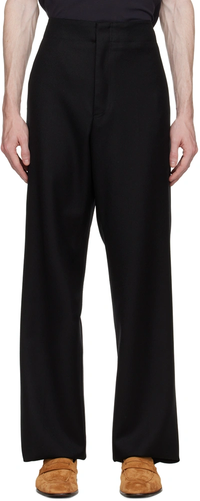 Zegna Wool Straight-leg Trousers In 587255a5 Black