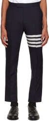 THOM BROWNE NAVY 4-BAR TROUSERS