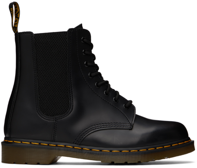 Dr. Martens Black 1460 Harper Boots In Black Smooth
