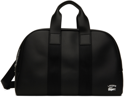 Lacoste Unisex Supple Leather Weekend Bag - One Size In Black
